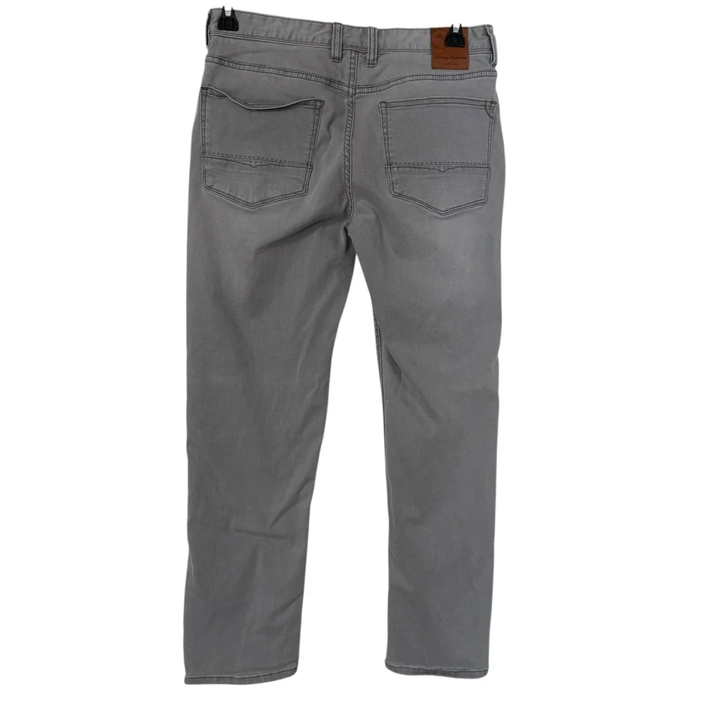 Tommy Bahama Mens 32x30 Pants Gray Straight Leg Stretch Casual Cotton Tencel